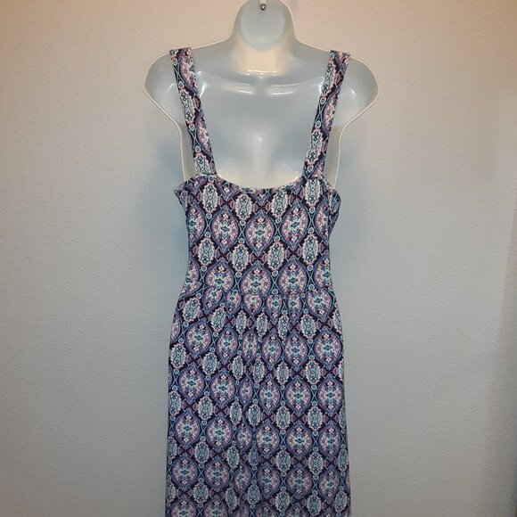 Loveappella Size L * Pink Navy Aqua * Pit to Pit 35" Bodice is lined * - Picture 4 of 8